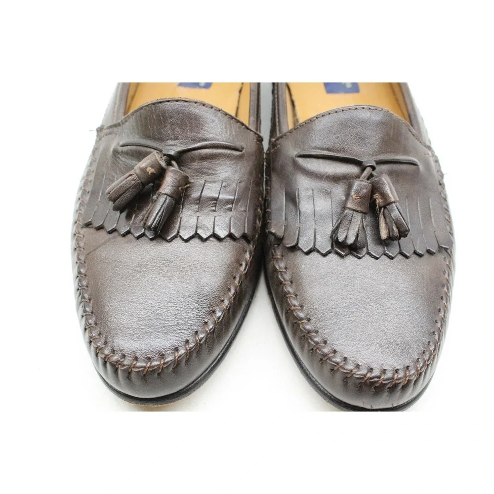 Giorgio Brutini Le Glove 2000‎ Tassel Loafer Mens 10 D Brown Leather Dress Shoes